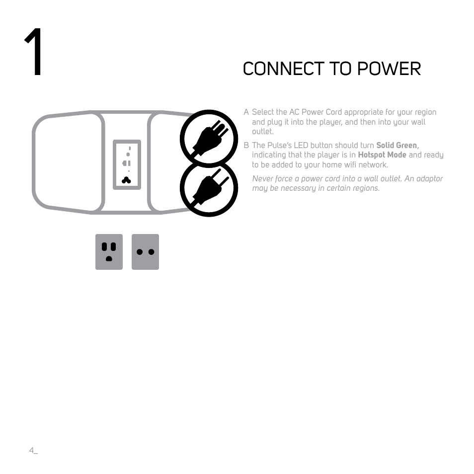 Connect to power | Bluesound PULSE Quick start guide User Manual | Page 4 / 16