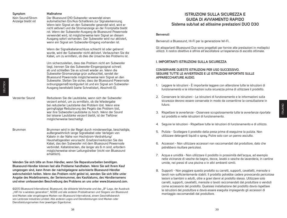 Bluesound DUO D30 Quick start guide User Manual | Page 20 / 43