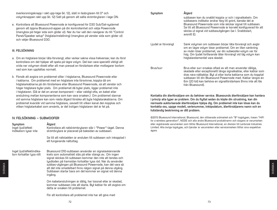 Bluesound DUO D30 Quick start guide User Manual | Page 37 / 43