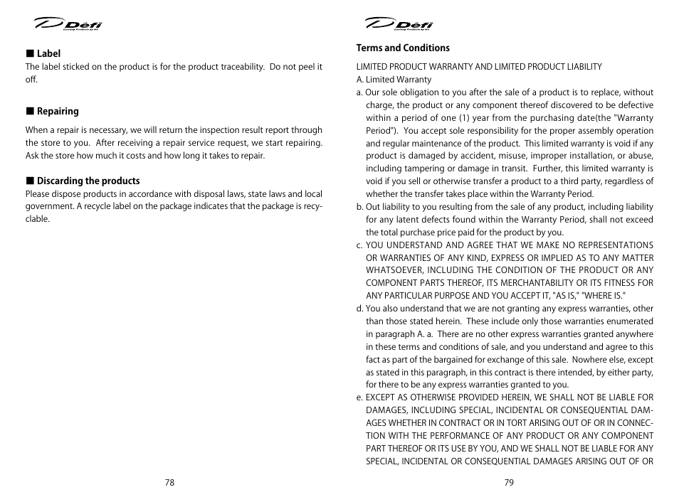 Defi ADVANCE Control Unit (DF07701 Manufactured in and before December, 2011) User Manual | Page 22 / 24