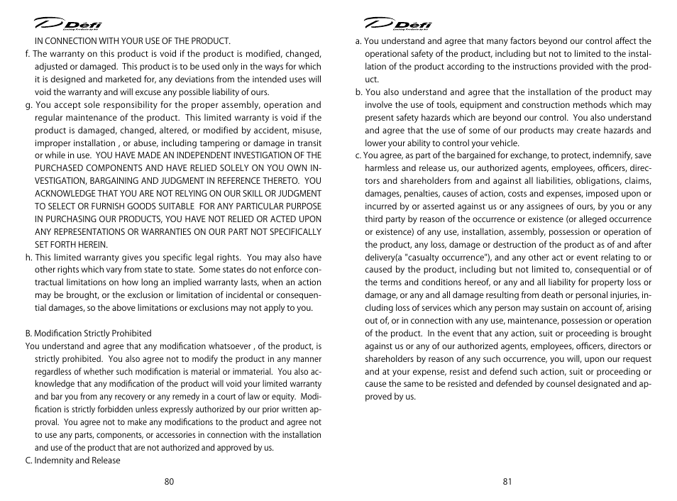 Defi ADVANCE Control Unit (DF07701 Manufactured in and before December, 2011) User Manual | Page 23 / 24