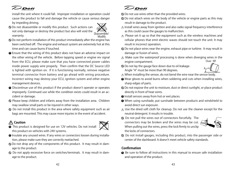 Defi ADVANCE Control Unit (DF07701 Manufactured in and before December, 2011) User Manual | Page 4 / 24