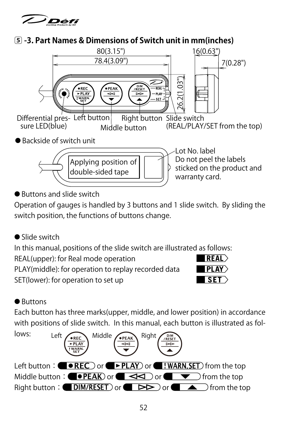 Defi ADVANCE Control Unit (DF07703 Manufactured in and before January, 2012) User Manual | Page 14 / 46