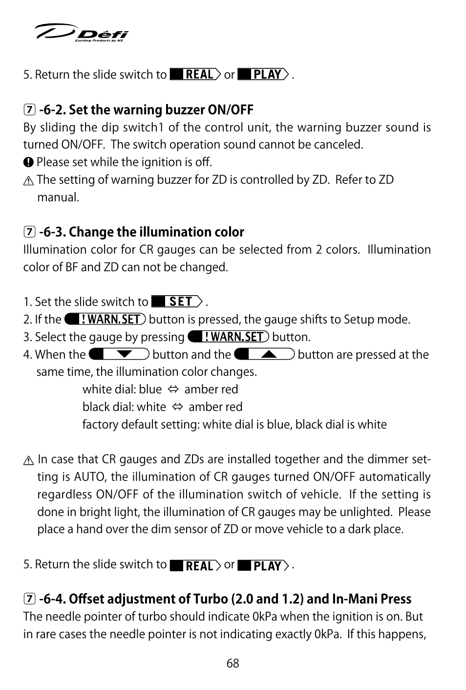 Defi ADVANCE Control Unit (DF07703 Manufactured in and before January, 2012) User Manual | Page 30 / 46