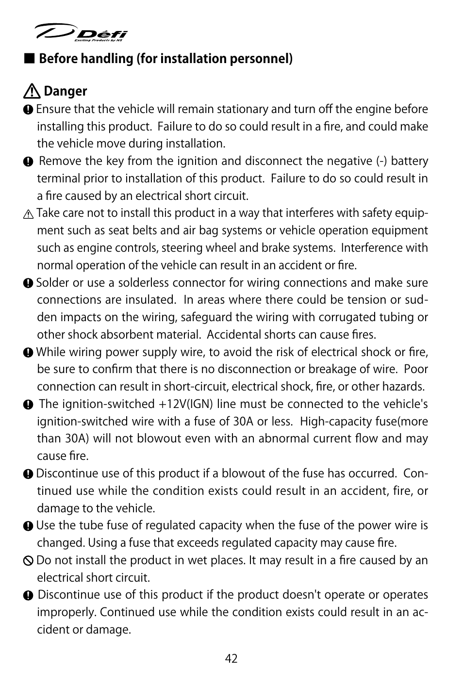 Defi ADVANCE Control Unit (DF07703 Manufactured in and before January, 2012) User Manual | Page 4 / 46