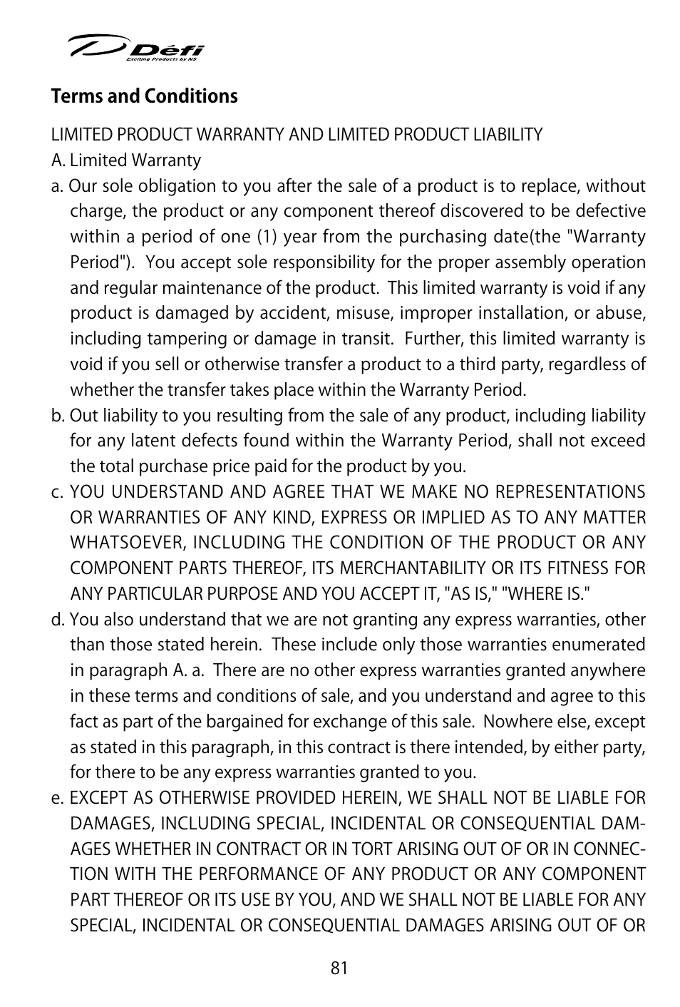 Defi ADVANCE Control Unit (DF07703 Manufactured in and before January, 2012) User Manual | Page 43 / 46