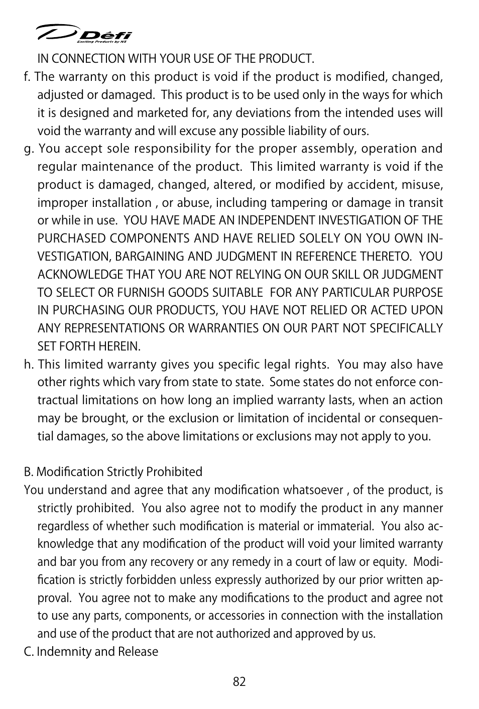 Defi ADVANCE Control Unit (DF07703 Manufactured in and before January, 2012) User Manual | Page 44 / 46