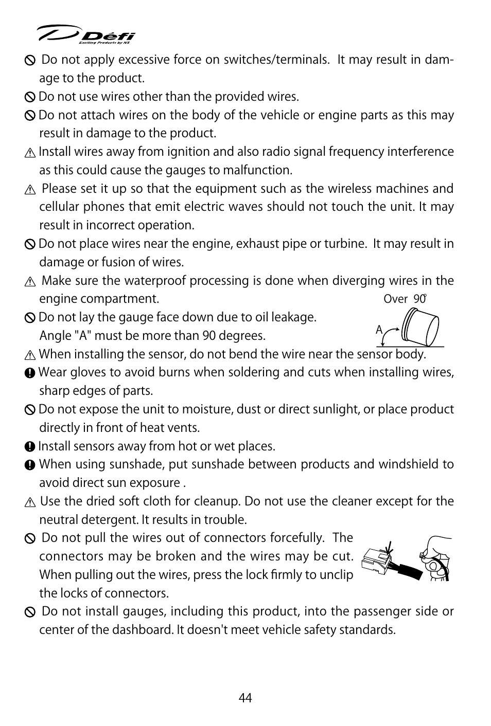 Defi ADVANCE Control Unit (DF07703 Manufactured in and before January, 2012) User Manual | Page 6 / 46