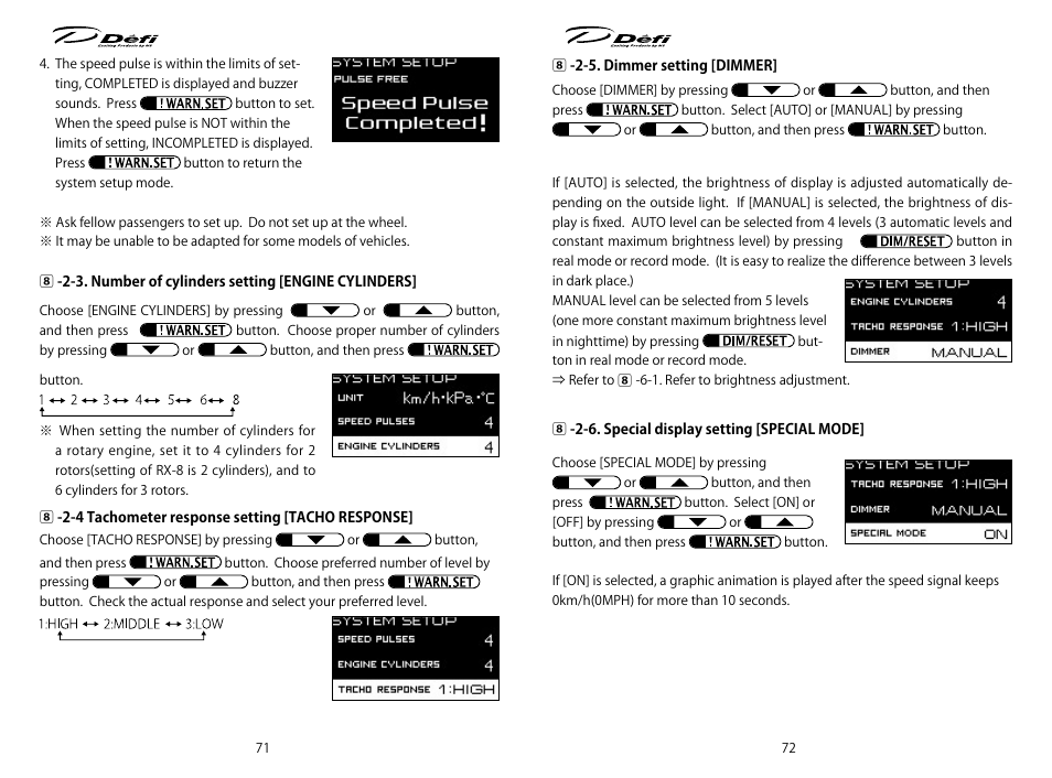 Defi ADVANCE ZD User Manual | Page 12 / 31