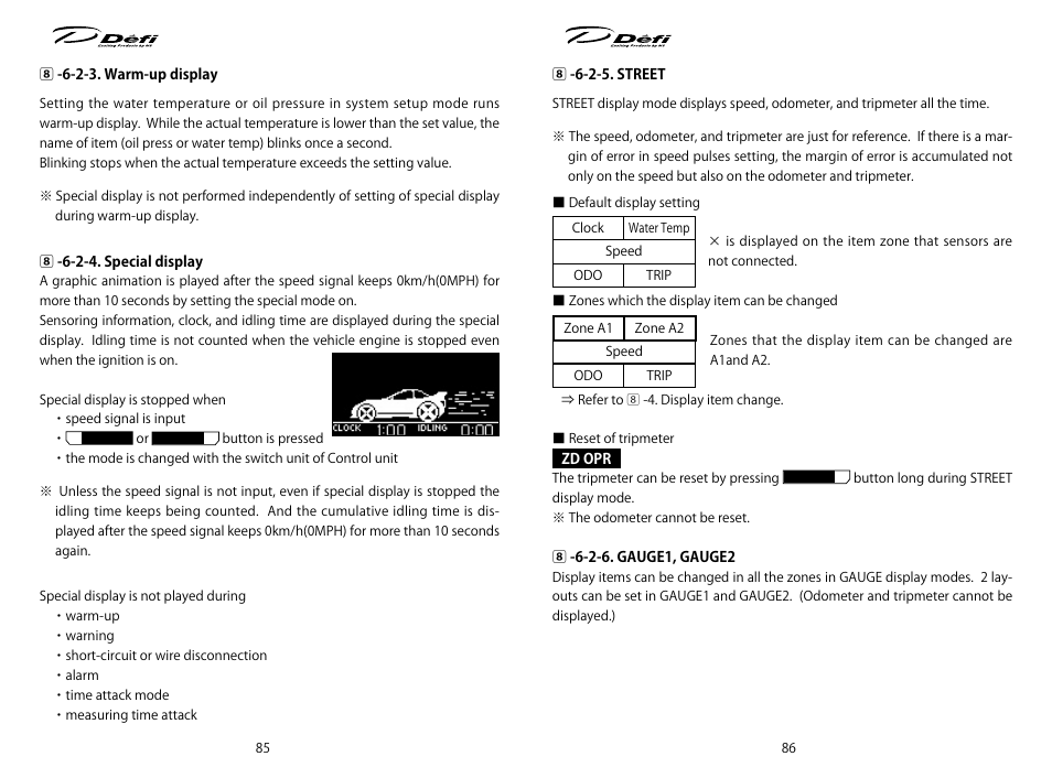 Defi ADVANCE ZD User Manual | Page 19 / 31