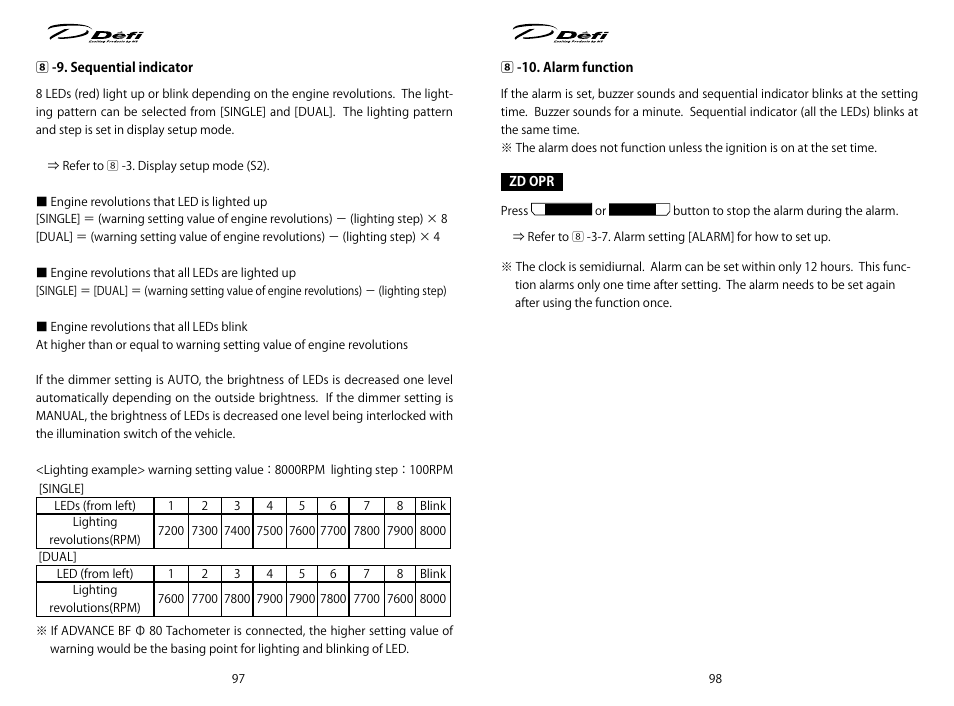 Defi ADVANCE ZD User Manual | Page 25 / 31