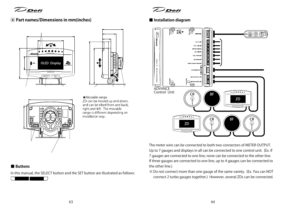 Defi ADVANCE ZD User Manual | Page 8 / 31