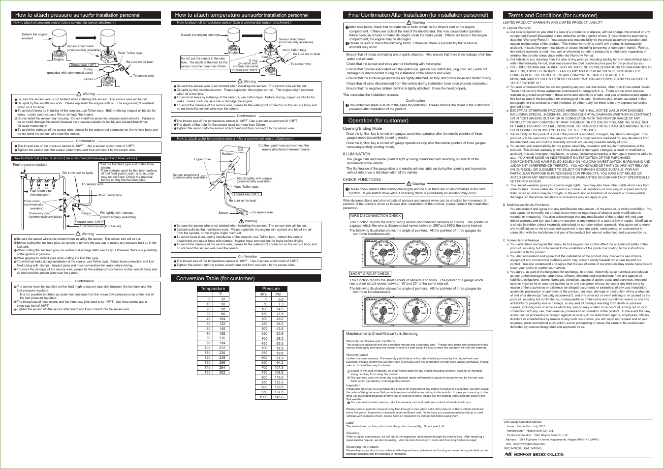 Defi DIN-Gauge User Manual | Page 2 / 2