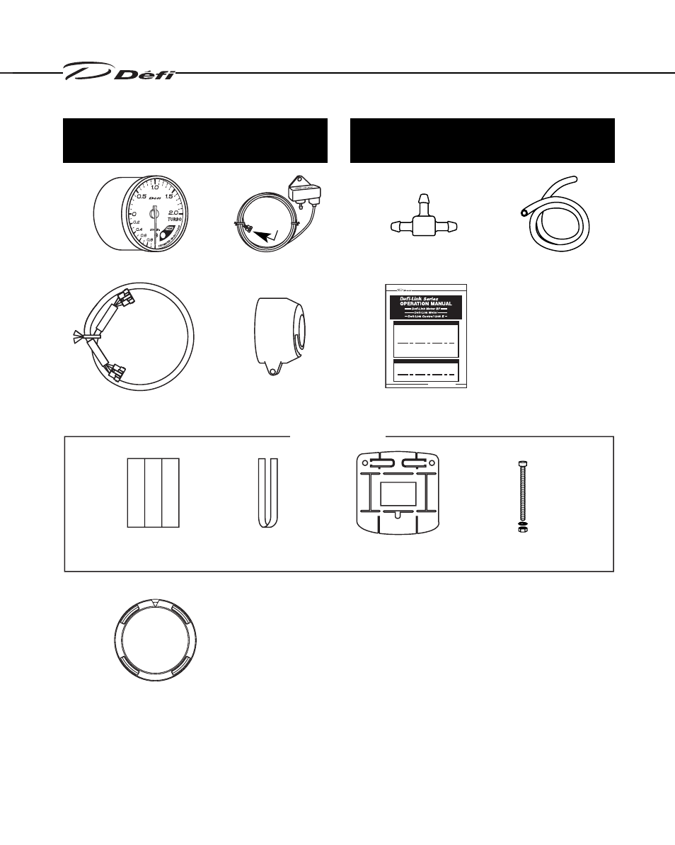 5．product parts, Intake manifold press. （52mm & 60mm, White 3pins | Defi Link Meter User Manual | Page 15 / 57