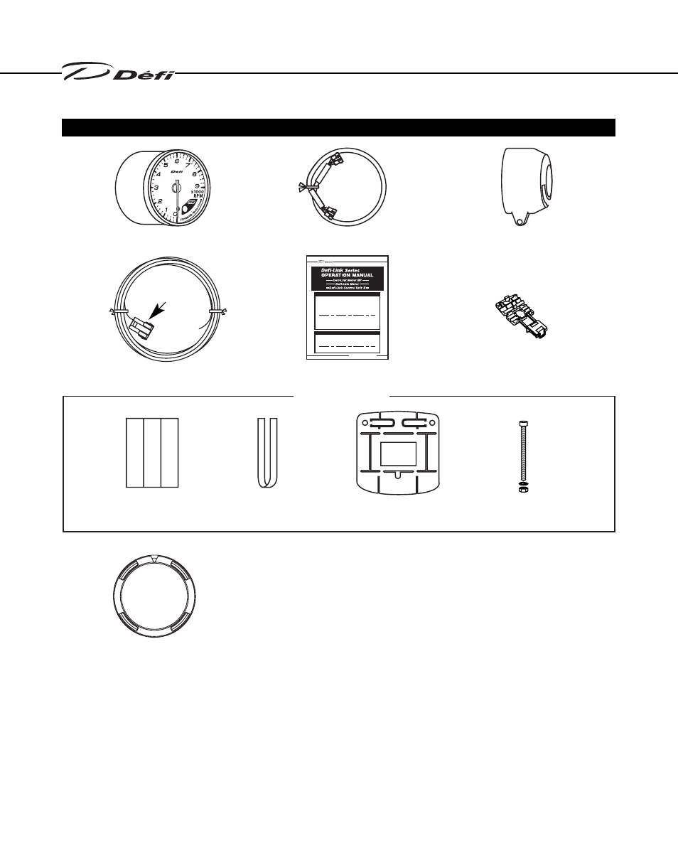 Tachometer（60mm, White 2pins | Defi Link Meter User Manual | Page 22 / 57