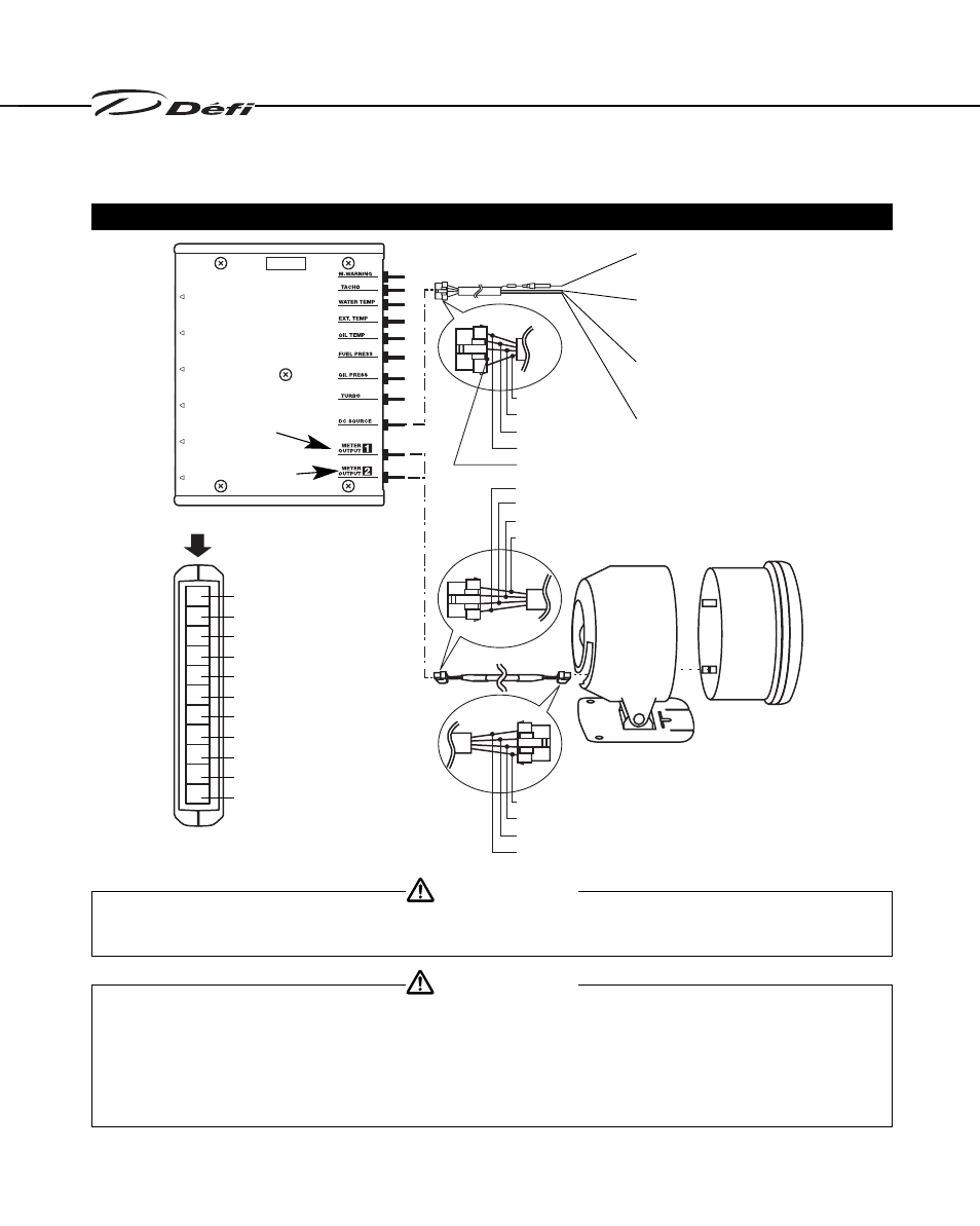 Installation diagram(for installation personnel), Caution, Warning | 6．how to install(for installation personnel), Installation diagram | Defi Link Meter User Manual | Page 27 / 57