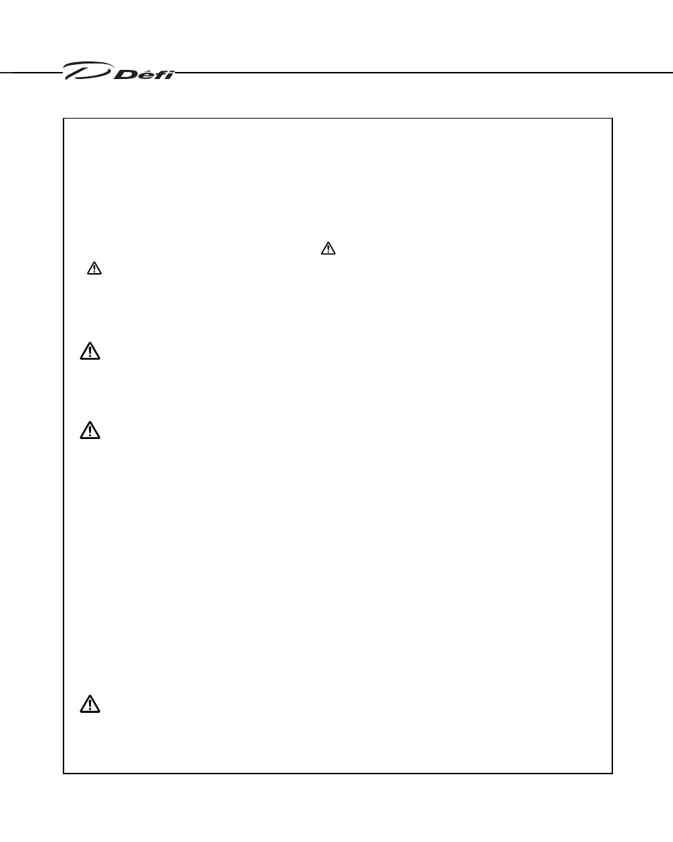 Confirmation, Caution warning warning | Defi Link Meter User Manual | Page 3 / 57