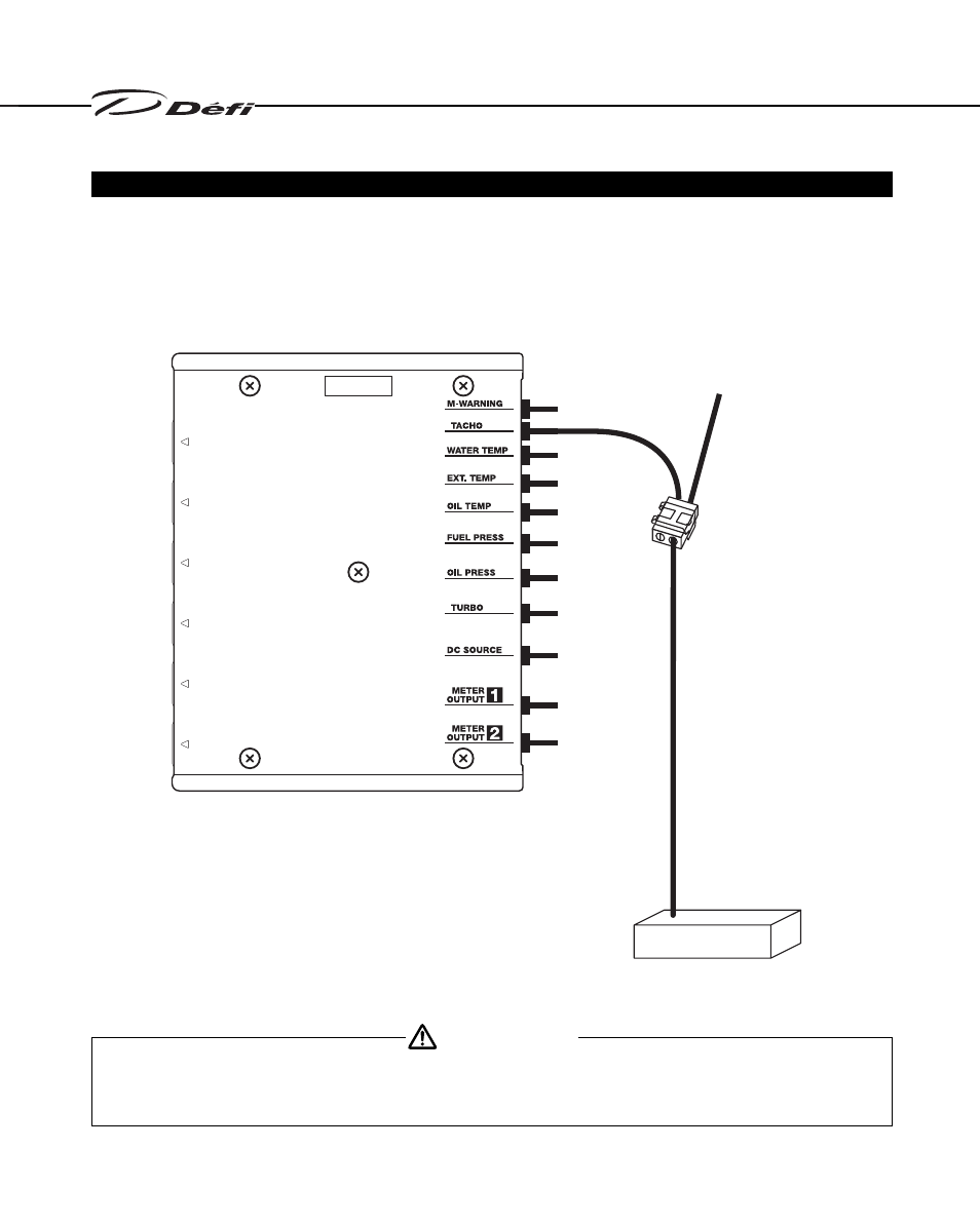 Caution, How to attach the signal wire, Tachometer | Defi Link Meter User Manual | Page 35 / 57
