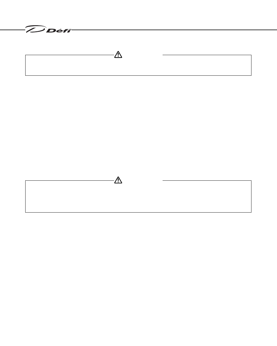 Warning | Defi Link Meter User Manual | Page 42 / 57