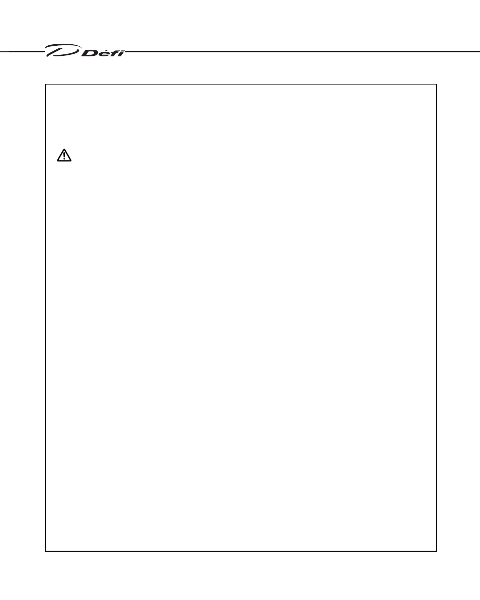 Caution | Defi Link Meter User Manual | Page 5 / 57