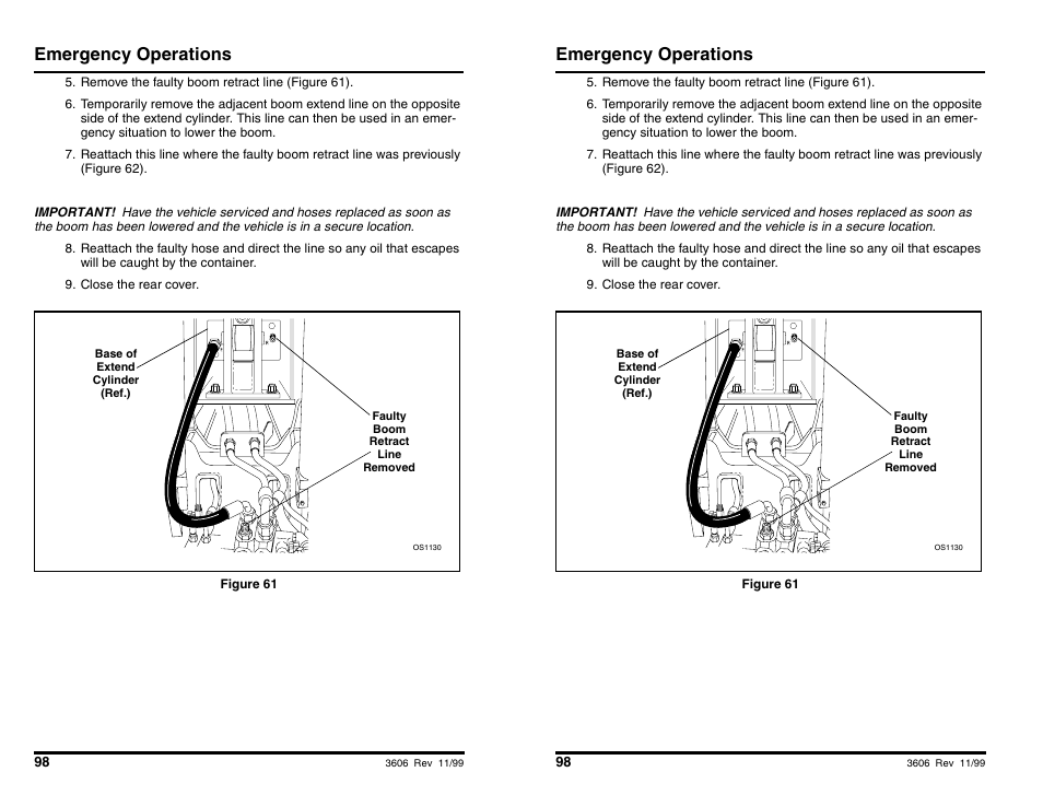 Emergency operations | SkyTrak 3606 Operation Manual User Manual | Page 100 / 168