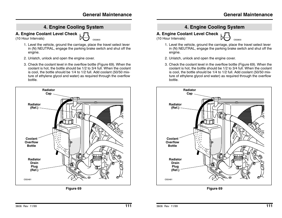 General maintenance, Engine cooling system | SkyTrak 3606 Operation Manual User Manual | Page 113 / 168