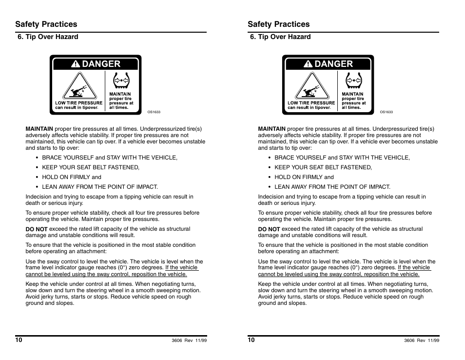 Safety practices | SkyTrak 3606 Operation Manual User Manual | Page 12 / 168
