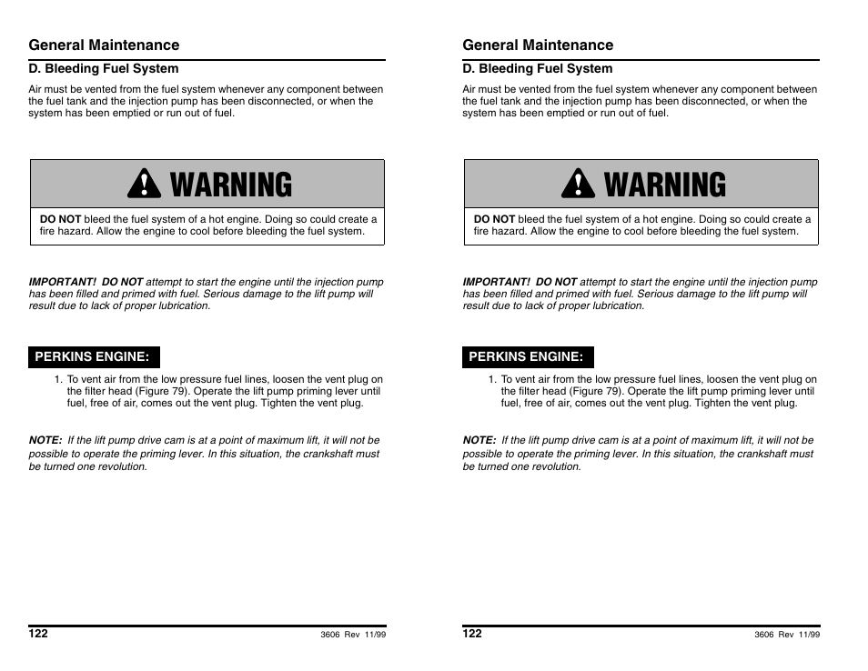 Warning | SkyTrak 3606 Operation Manual User Manual | Page 124 / 168