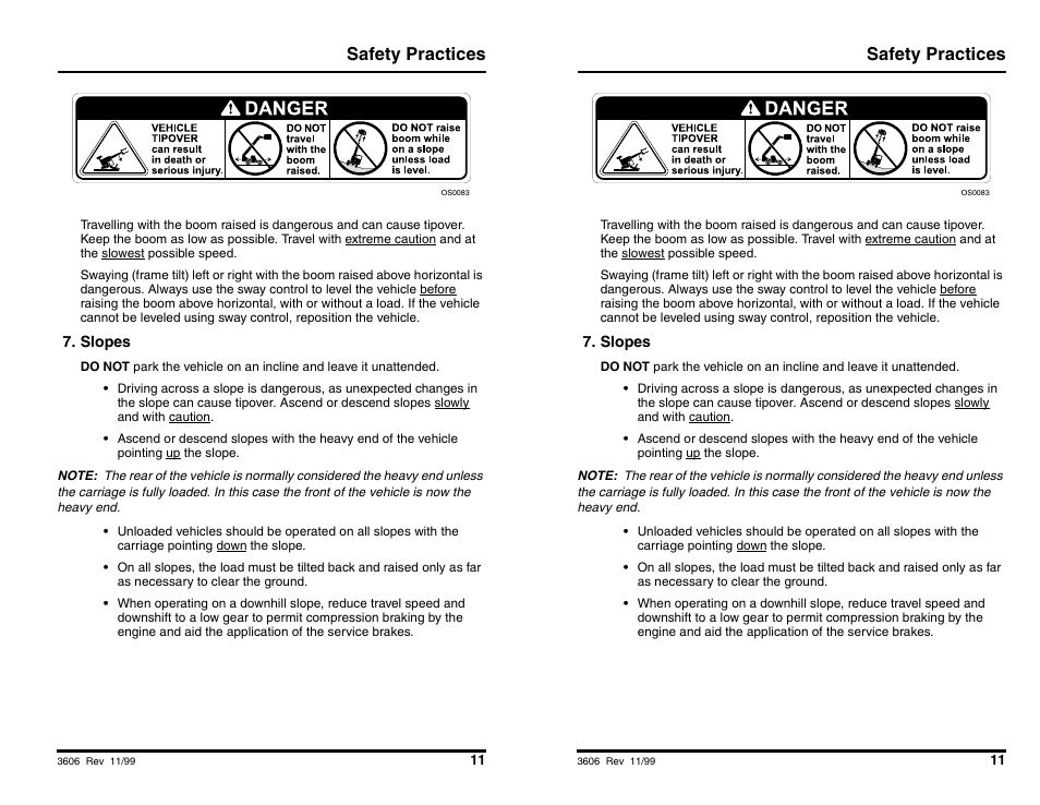 Safety practices | SkyTrak 3606 Operation Manual User Manual | Page 13 / 168