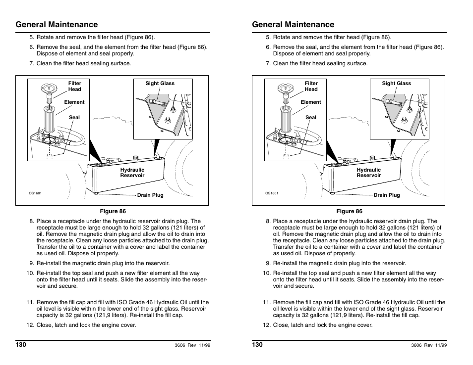 General maintenance | SkyTrak 3606 Operation Manual User Manual | Page 132 / 168
