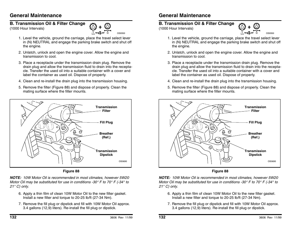 General maintenance | SkyTrak 3606 Operation Manual User Manual | Page 134 / 168