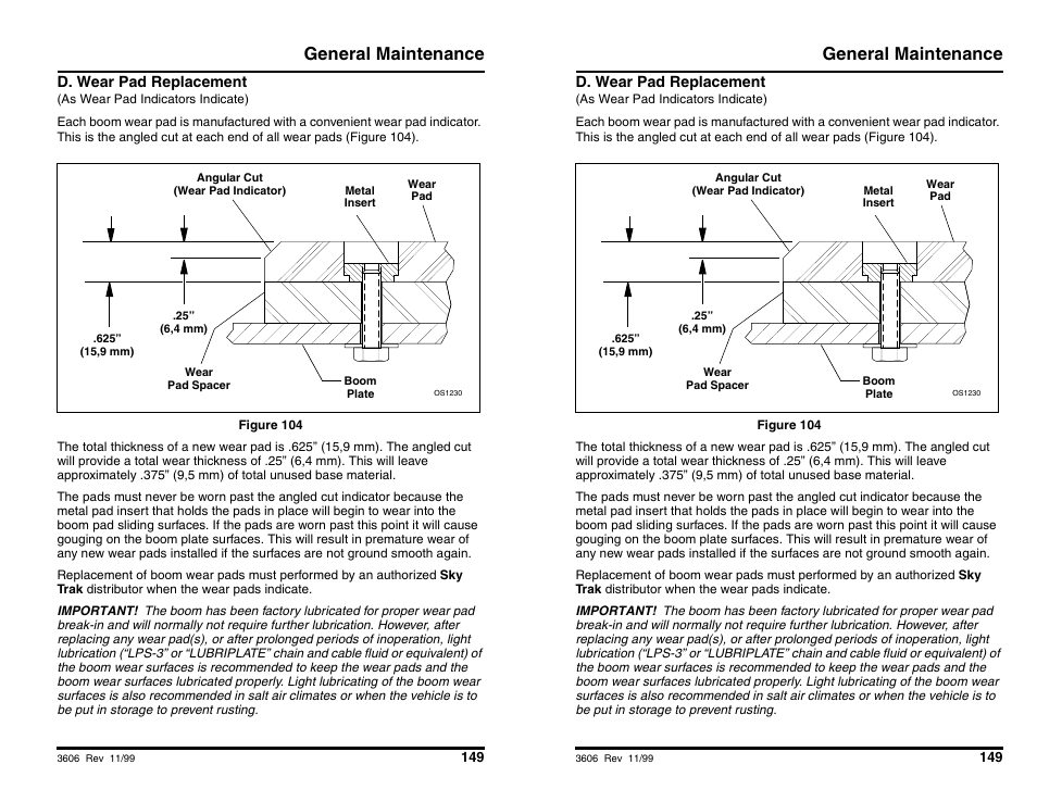 General maintenance | SkyTrak 3606 Operation Manual User Manual | Page 151 / 168