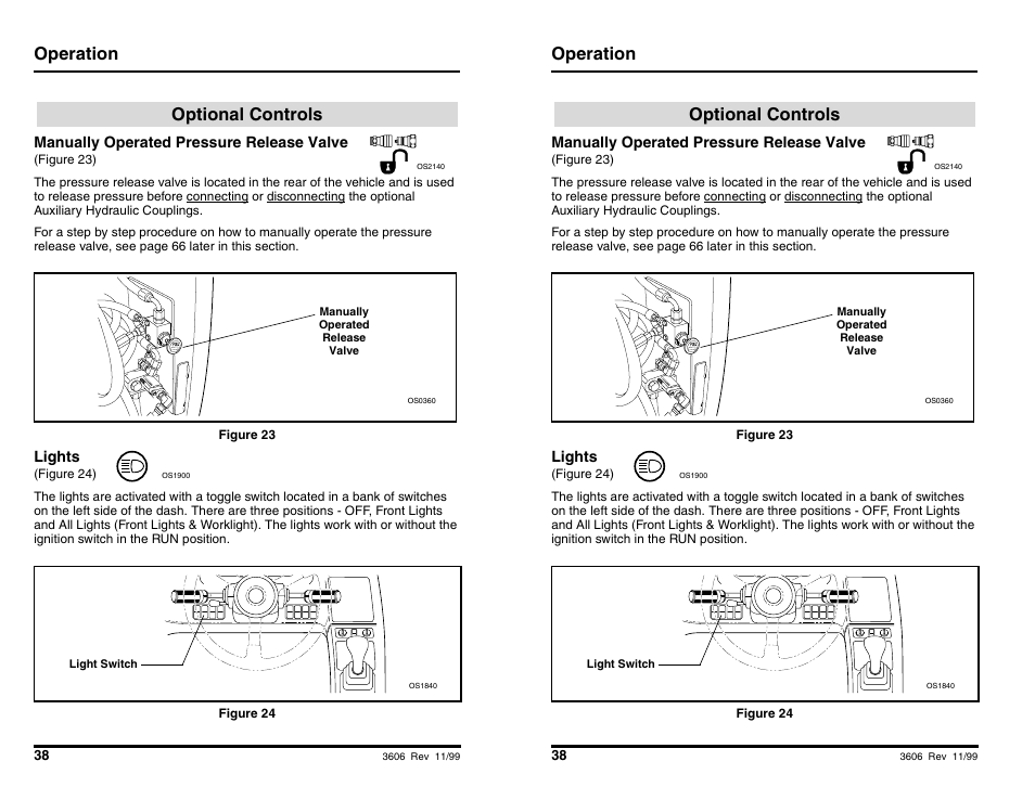 Operation, Optional controls | SkyTrak 3606 Operation Manual User Manual | Page 40 / 168