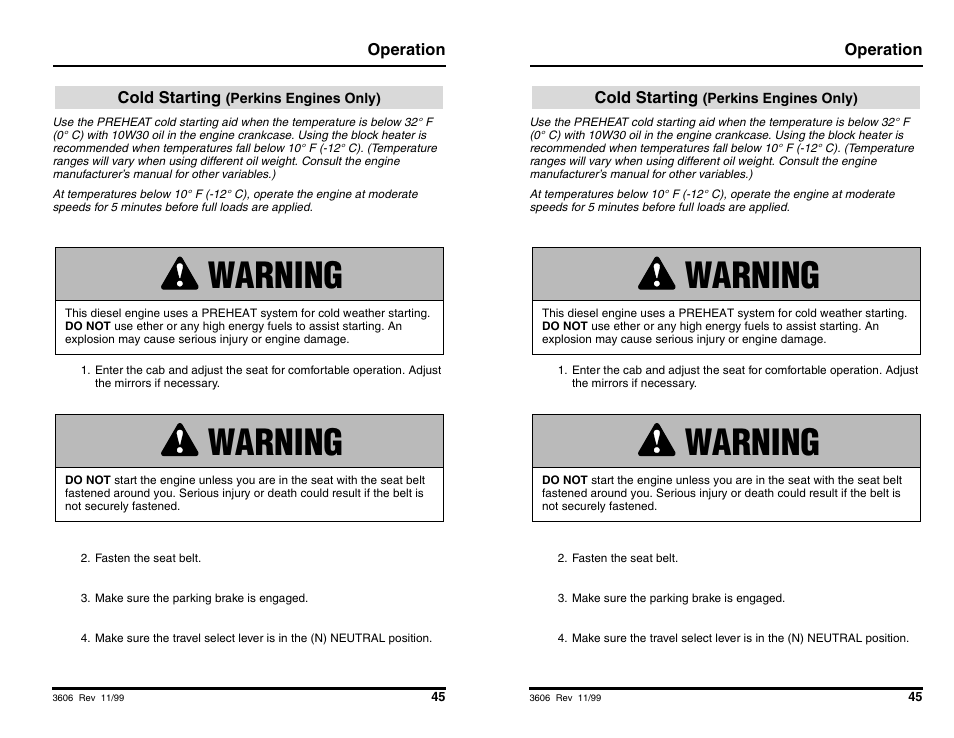 Warning | SkyTrak 3606 Operation Manual User Manual | Page 47 / 168