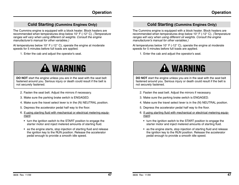 Warning | SkyTrak 3606 Operation Manual User Manual | Page 49 / 168