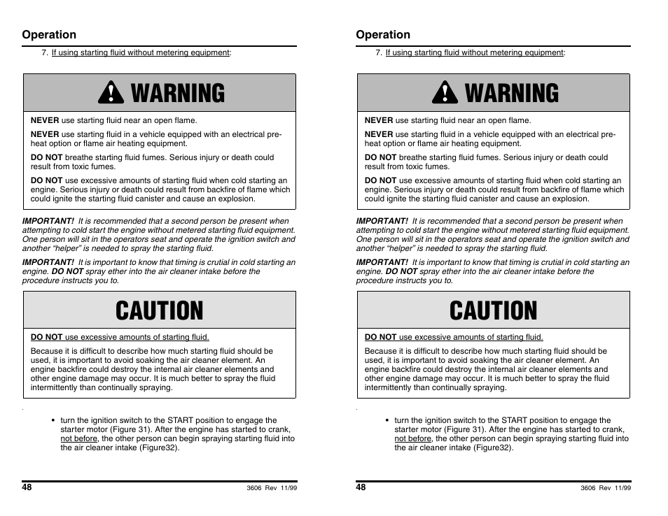 Warning, Caution | SkyTrak 3606 Operation Manual User Manual | Page 50 / 168