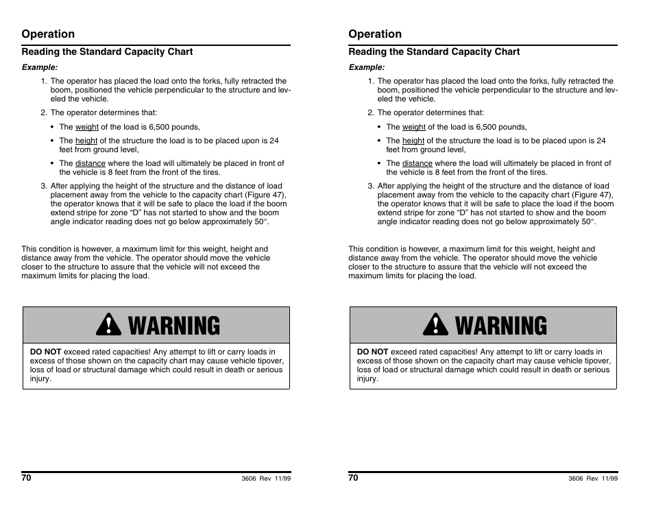 Warning | SkyTrak 3606 Operation Manual User Manual | Page 72 / 168