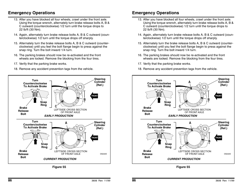 Emergency operations | SkyTrak 3606 Operation Manual User Manual | Page 88 / 168