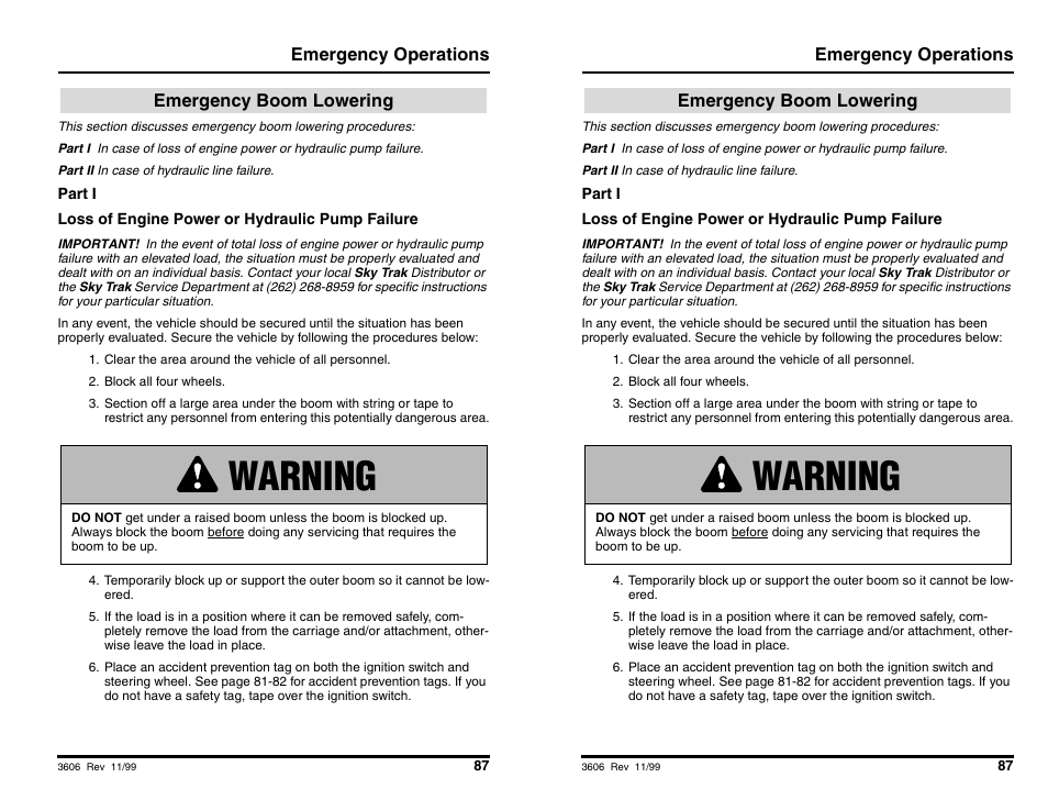 Warning | SkyTrak 3606 Operation Manual User Manual | Page 89 / 168