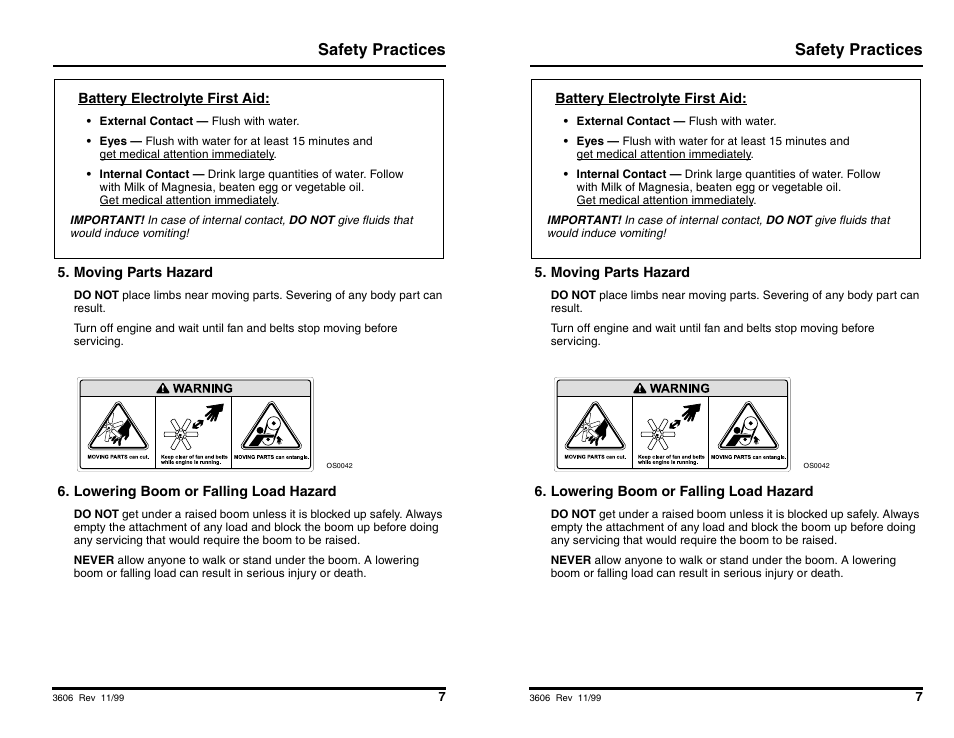 Safety practices | SkyTrak 3606 Operation Manual User Manual | Page 9 / 168