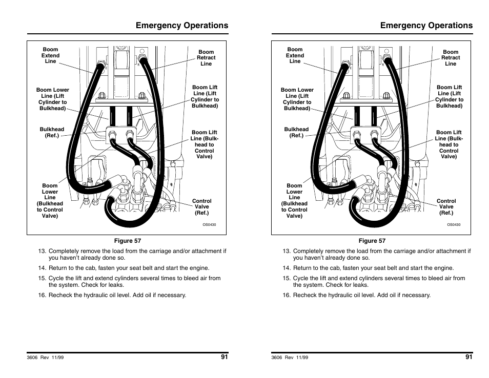 Emergency operations | SkyTrak 3606 Operation Manual User Manual | Page 93 / 168