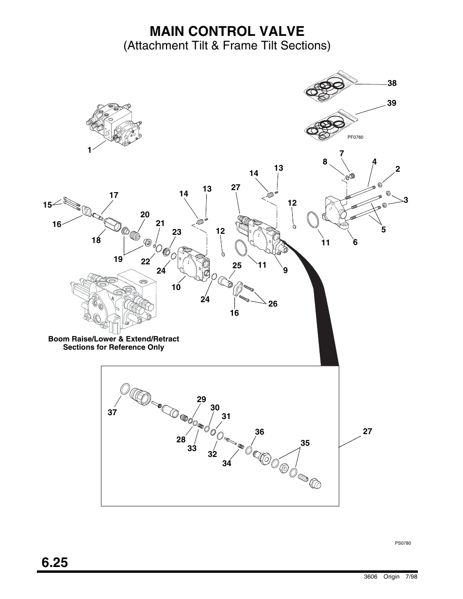 Electrical system - cab harness, 25 main control valve | SkyTrak 3606 Parts Manual User Manual | Page 178 / 238