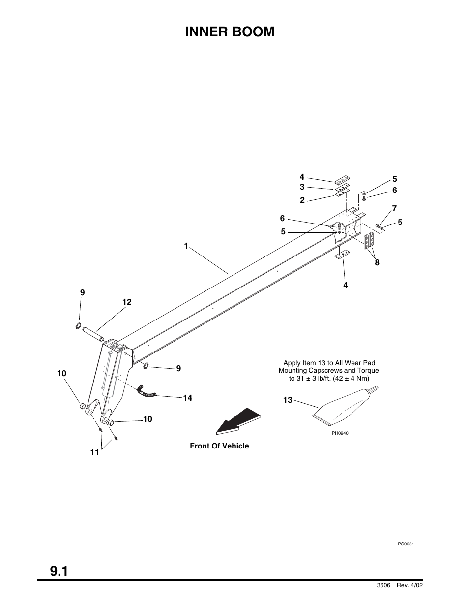 Section 9 boom and attachments, Inner boom, Decals and paint | SkyTrak 3606 Parts Manual User Manual | Page 194 / 238