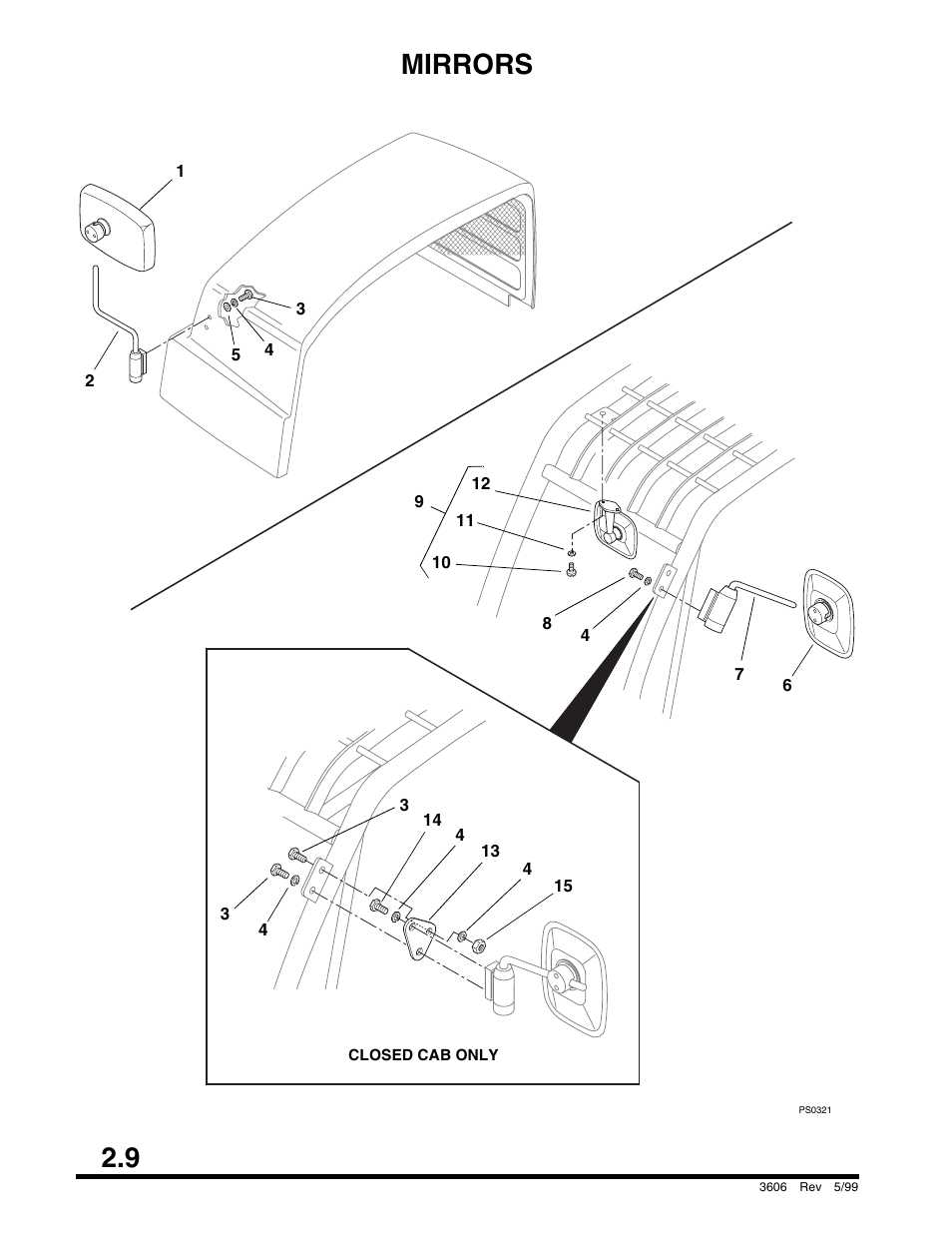 Mirrors, 9 mirrors | SkyTrak 3606 Parts Manual User Manual | Page 20 / 238