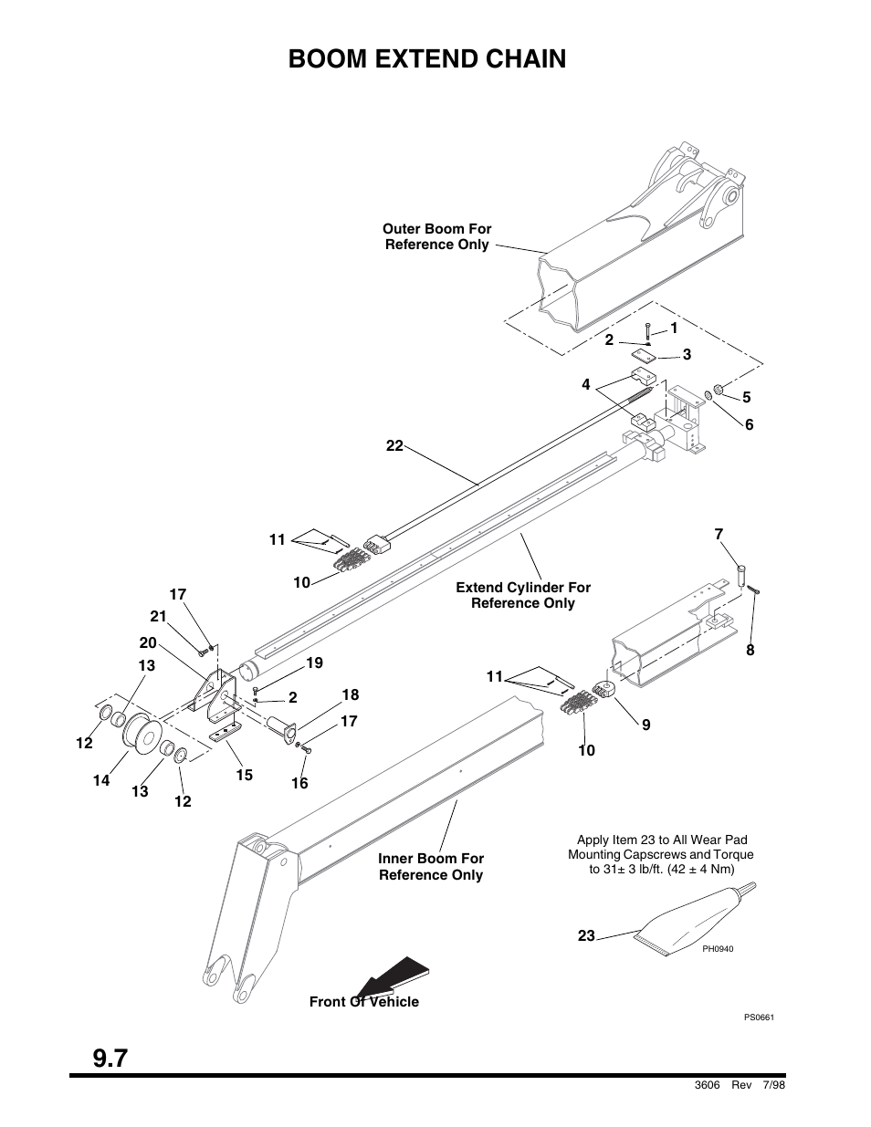 Boom extend chain, 7 boom extend chain | SkyTrak 3606 Parts Manual User Manual | Page 200 / 238