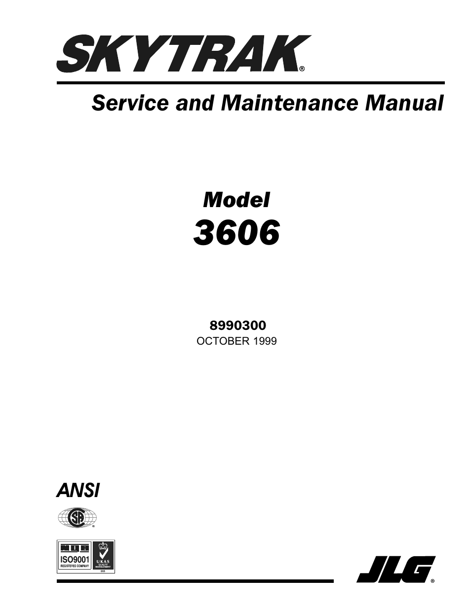 SkyTrak 3606 Service Manual User Manual | 412 pages