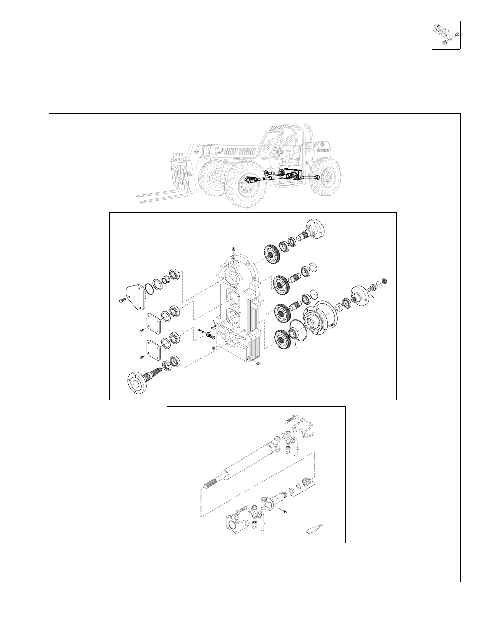 General overview, Transfer case and drive shafts | SkyTrak 3606 Service Manual User Manual | Page 127 / 412