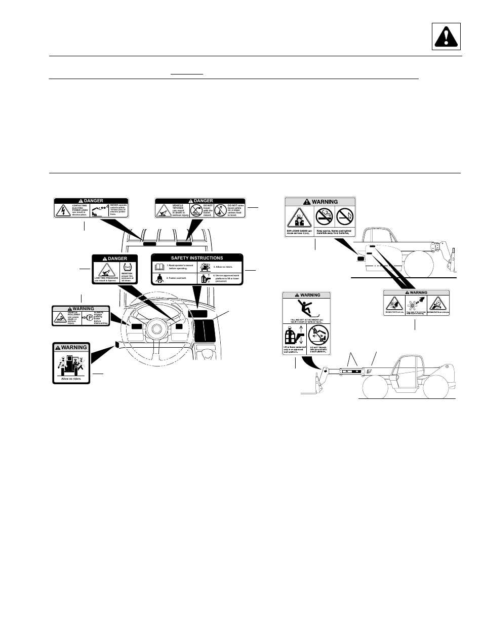 Safety decal list – later models, Safety | SkyTrak 3606 Service Manual User Manual | Page 13 / 412