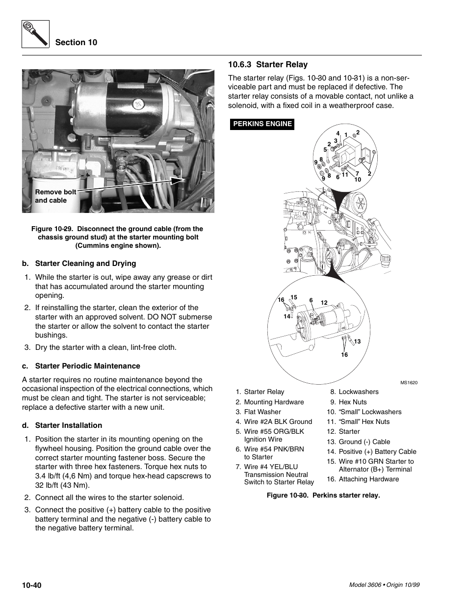 Starter relay -40, R (fig. 10– 29, Fig. 10– 29) | 3 starter relay | SkyTrak 3606 Service Manual User Manual | Page 358 / 412