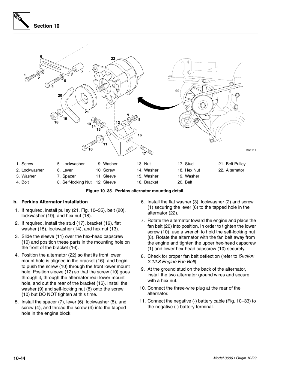 1, fig. 10– 35, T (8, R (6 | 11 and 12, T (13), T (16) | SkyTrak 3606 Service Manual User Manual | Page 362 / 412